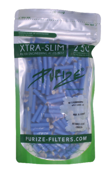 Purize Aktivkohlefilter Xtra Slim &oslash;5,9mm blau 250 St&uuml;ck im Beutel